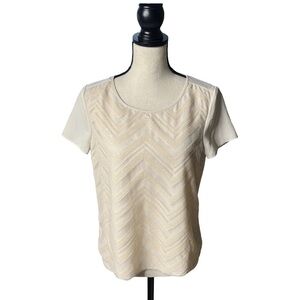 Rachel Roy Sequin Chevron Top White L (runs small)